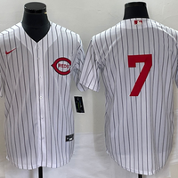 Men's Cincinnati Reds Spencer Steer #7 White 2022 MLB at Field of Dreams Game Authentic Player Jersey1