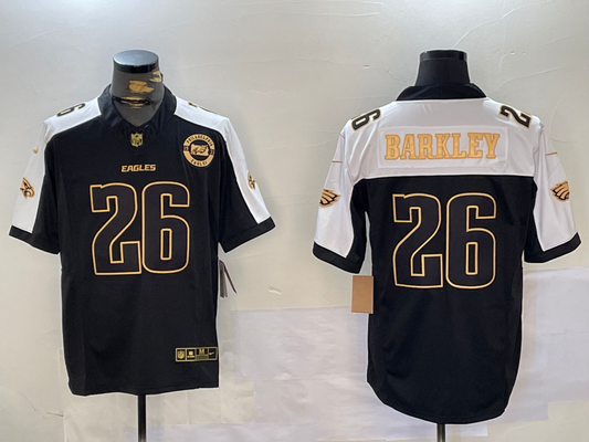 Men's Philadelphia Eagles Saquon Barkley #26 Black Team Player Jersey1