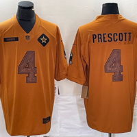 Men's Dallas Cowboys Dak Prescott #4 Brown 2023 Salute To Service Limited Jersey1