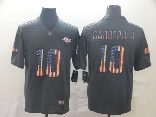Men's San Francisco 49ers Jimmy Garoppolo #10 Black Player Game Jersey1