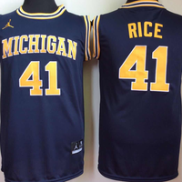 Men's Michigan Wolverines Glen Rice #41 Navy Team Replica Basketball Jersey