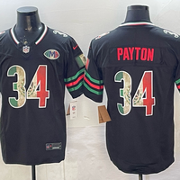Men's Chicago Bears Walter Payton #34 Black Game Team Jersey