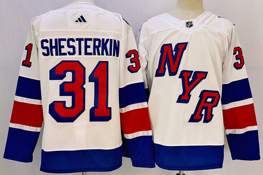 Men's New York Rangers Igor Shesterkin #31 White Player Game Jersey1