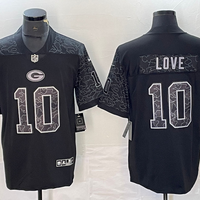 Men's Green Bay Packers Jordan Love #10 Black RFLCTV Limited Jersey1