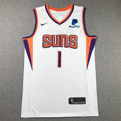 Men's Phoenix Suns Devin Booker #1 White 2022/23 Swingman Jersey1 - Association Edition