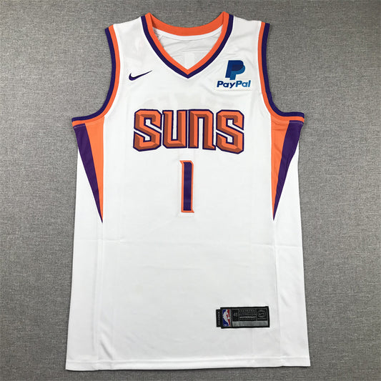 Men's Phoenix Suns Devin Booker #1 White 2022/23 Swingman Jersey1 - Association Edition