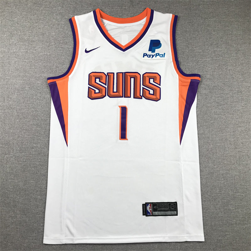 Men's Phoenix Suns Devin Booker #1 White 2022/23 Swingman Jersey1 - Association Edition