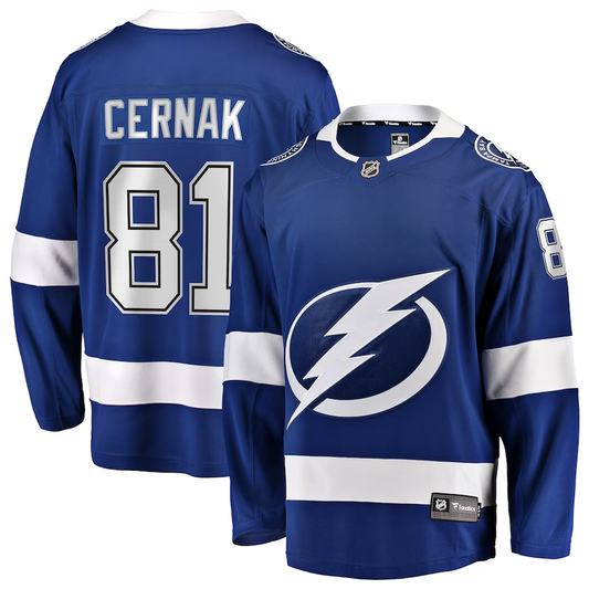 Men's Tampa Bay Lightning Erik Cernak #81 Blue Home Breakaway Player Jersey1