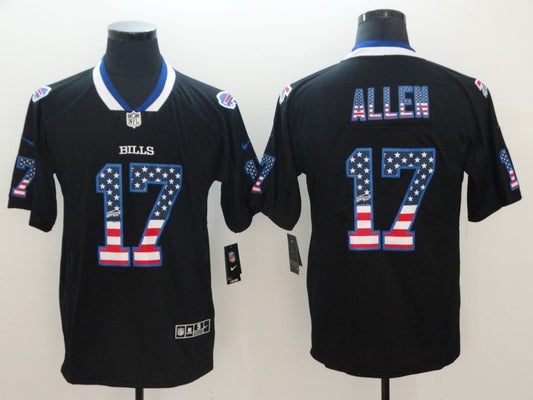 Men's Buffalo Bills Josh Allen #17 Black Game Jersey1