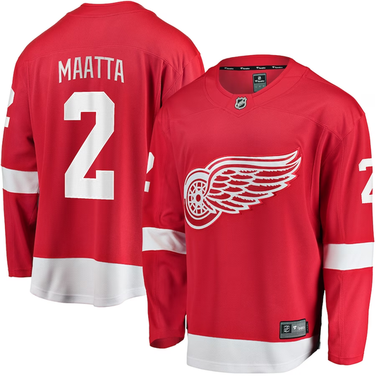 Men's Detroit Red Wings Olli Maatta #2 Red Home Breakaway Player Jersey1