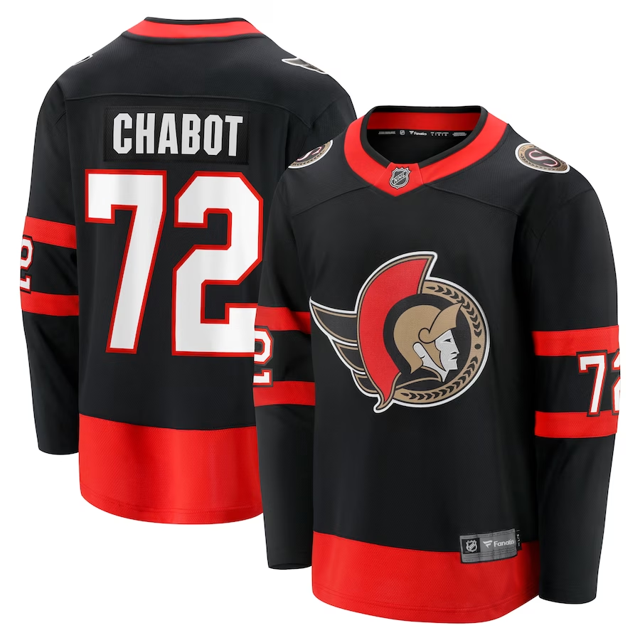 Men's Ottawa Senators Thomas Chabot #72 Black Player Jersey1