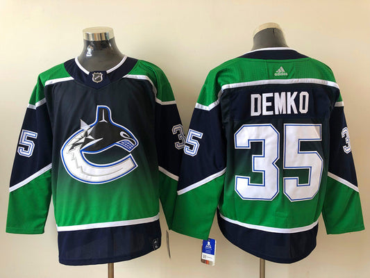 Men's Vancouver Canucks Thatcher Demko #35 Black Breakaway Jersey1