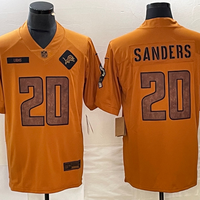 Men's Detroit Lions Barry Sanders #20 Brown 2023 Salute To Service Retired Player Limited Jersey1