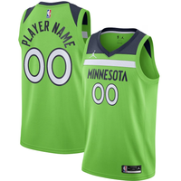 Men's Minnesota Timberwolves Green Swingman Custom Jersey1 - Statement Edition