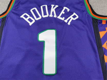 Men's Phoenix Suns Devin Booker #1 Purple 2024/25 Swingman Player Jersey1 - City Edition