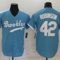 Men's Los Angeles Dodgers Jackie Robinson #42 Light Blue Replica Baseball Jersey1