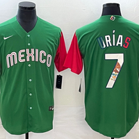 Men's 2023 World Baseball Classic #7 Julio Urias Mexico Green Player Jersey1