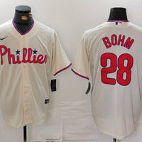 Men's Philadelphia Phillies Alec Bohm #28 Cream Limited Player Jersey1