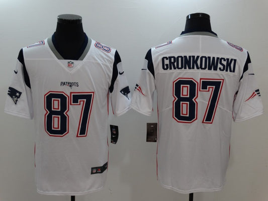 Men's New England Patriots Rob Gronkowski #87 White Game Jersey1