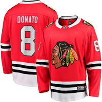 Men's Chicago Blackhawks Ryan Donato #8 Red Home Breakaway Jersey1