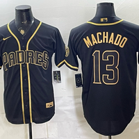 Men's San Diego Padres Manny Machado #13 Black Replica Jersey