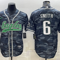 Men's Philadelphia Eagles DeVonta Smith #6 Grey Camouflage Game Jersey1 Joint Edition