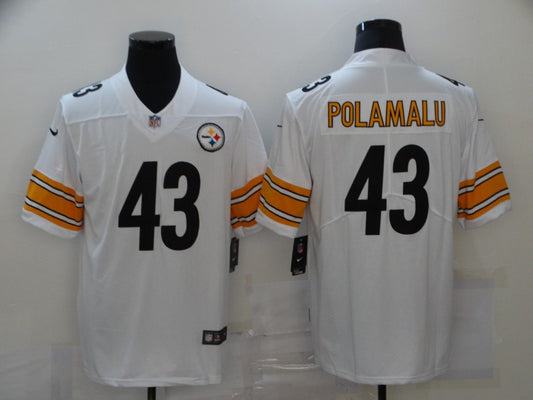 Men's Pittsburgh Steelers Troy Polamalu #43 White Game Jersey1