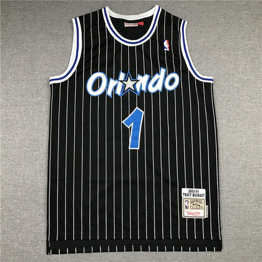 Men's Orlando Magic Tracy McGrady 2003-04 Black Hardwood Classics Swingman Jersey1