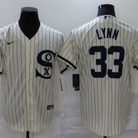 Men's Chicago White Sox Lance Lynn #33 Beige Replica Baseball Jersey1