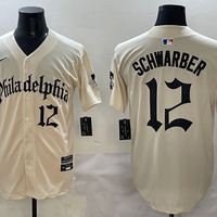 Men's Philadelphia Phillies Kyle Schwarber #12 Cream Limited Player Jersey