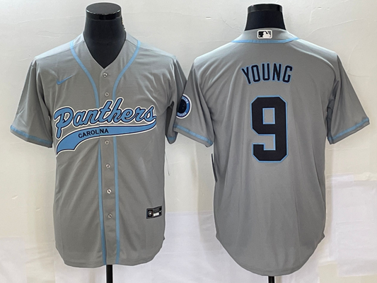 Men's Carolina Panthers Bryce Young #9 Gray Game Jersey1 Joint Edition