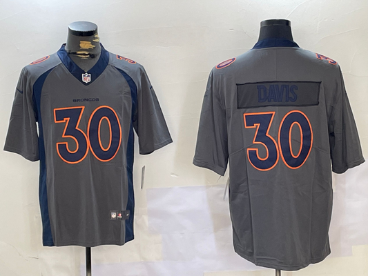 Men's Denver Broncos Terrell Davis #30 Gray Game Jersey1