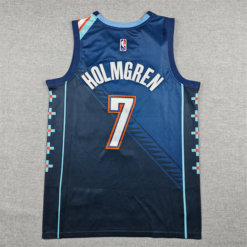 Men's Oklahoma City Thunder Chet Holmgren #7 Navy 2025/26 Swingman Jersey - City Edition