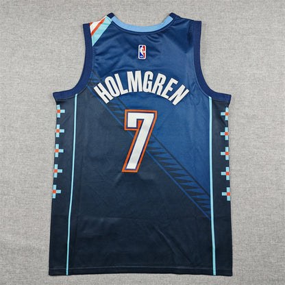 Men's Oklahoma City Thunder Chet Holmgren #7 Navy 2025/26 Swingman Jersey - City Edition