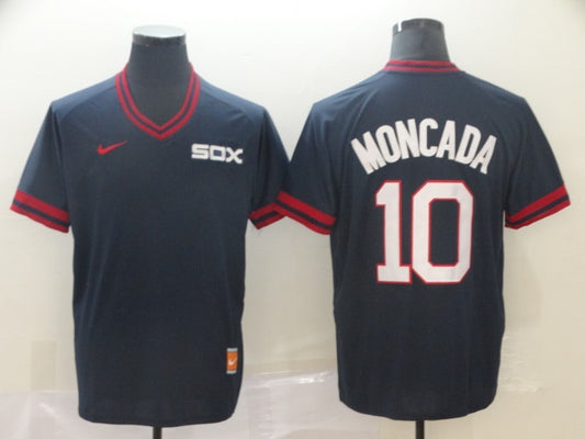 Men's Chicago White Sox Yoan Moncada #10 Navy Replica Baseball Jersey1