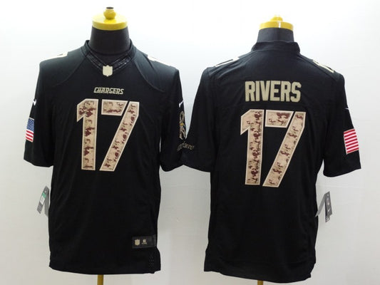 Men's Los Angeles Chargers Philip Rivers #17 Black Game Jersey1
