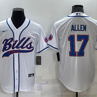 Men's Buffalo Bills Josh Allen #17 White Game Jersey1 Joint Edition
