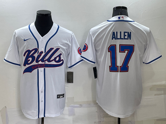 Men's Buffalo Bills Josh Allen #17 White Game Jersey1 Joint Edition
