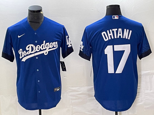 Men's Los Angeles Dodgers Shohei Ohtani #17 Blue Game Player Jersey1