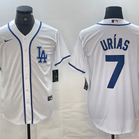 Men's Los Angeles Dodgers Julio Urias #7 White Limited Player Jersey1