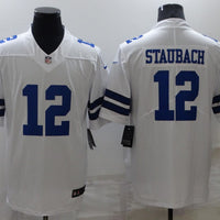Men's Dallas Cowboys Roger Staubach #12 White Vapor Limited Jersey1
