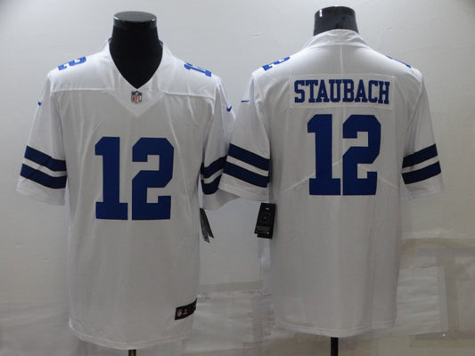 Men's Dallas Cowboys Roger Staubach #12 White Vapor Limited Jersey1