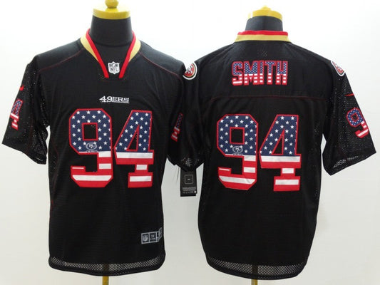 Men's San Francisco 49ers Justin Smith #94 Black Game Jersey1