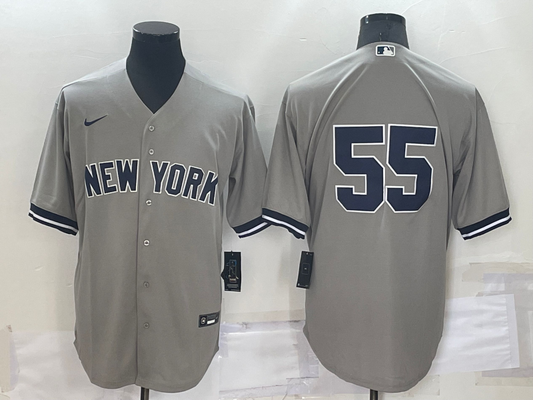 Men's New York Yankees Hideki Matsui #55 Gray Replica Player Name Jersey1