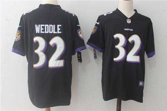 Men's Baltimore Ravens Eric Weddle #32 Black Game Jersey1