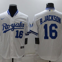 Men's Kansas City Royals Bo Jackson #16 White Stitched Jersey1