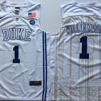 Men's Duke Blue Devils Zion Williamson #1 White Game Jersey
