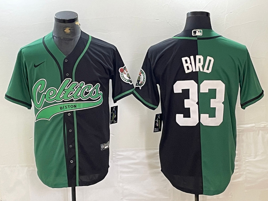 Men's Boston Celtics Larry Bird #33 Green/Black Replica Player Jersey