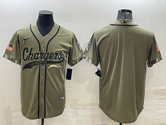 Men's Los Angeles Chargers Olive 2022 Salute To Service Limited Blank Jersey1