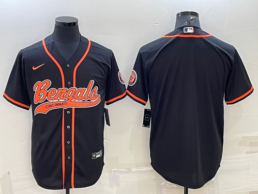 Men's Cincinnati Bengals Black Blank Jersey2